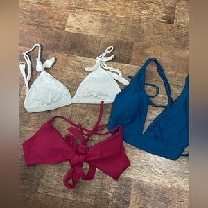 Bikini swim top bundle x3 white, pink, turquoise